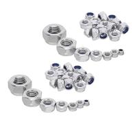 BAZEITFLOW 180Pcs Metric Stainless Steel Self-Locking Hex Nuts Set M3-M12 for DIY Electronics Repair Industrial Fasteners Assortment Kit