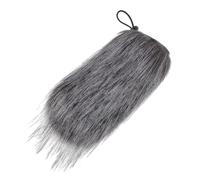 BAZEITFLOW 18Cm Grey White Furry Microphone Windscreen Cover, Windproof Mic Windshield Muff for Studio Recording and Outdoor Interview Use