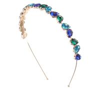 BAZEITFLOW 1pc Elegant Rhinestone Hair Hoop Blue Green Stylish Headband for Women Decoration and Special Occasions Chic Design with Durable Material for Friends