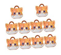 BAZEITFLOW 1set Cat Design Treat Boxes Gift Boxes for Candy Snacks Homemade Biscuits Pastry Nuts Adorable Cartoon Paper Cardboard Packaging with Handle for Party Favors and Small Gifts 10pcs