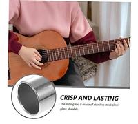 BAZEITFLOW 2 Pcs Guitar Slide Set Stainless Steel and Glass 6cm Finger Slides Professional for Electric and Acoustic String Instruments