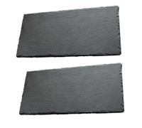 BAZEITFLOW 2 Pcs Heat Resistant Multipurpose Serving Plates Creative Black Oblong Food Platters for Sushi Bread Snacks Material Easy to Clean