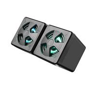 BAZEITFLOW 2 PCS Mini Portable Gaming Speakers with Rgb LED Lighting USB Powered Computer Laptop Loudspeakers Hifi Full Range Sound Compact Design for Desktop and Home Decoration