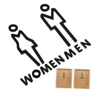 BAZEITFLOW 2 Pcs Minimalist Bathroom Door Signs Men S and Women S Toilet Identification Tags Adhesive Backed Easy Installation for Schools Offices Restaurants Public Places