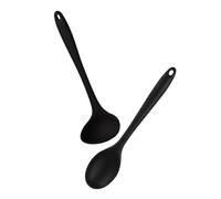 BAZEITFLOW 2 Pcs Non-Stick Silicone Rice Spoon and Soup Ladle Lightweight Kitchen Tableware with Smooth Rounded Edges Heat-Resistant Household Serving Utensils for Cooking and Dining