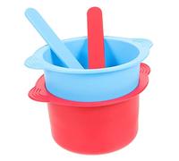 BAZEITFLOW 2 pcs Non-stick Silicone Wax Pot with Stirring Sticks Wax Melt Warmer Liner Bowl Heat-resistant Reusable Bean Warmer for Home and Salon Hair Removal Use
