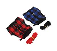 BAZEITFLOW 2 Sets Bunny Pattern Pet Harness Vest with Traction Rope Lightweight Comfortable Rabbit Clothing Strap for Small Pets Walking Jogging Red Blue S