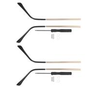 BAZEITFLOW 2 Sets Metal Eyeglass Arms Replacement Legs for Reading and Sunglasses Spectacle Temple Parts with Stable Support Comfortable Eye Glasses Ear Grippers Gold Eyewear Repair