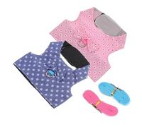 BAZEITFLOW 2 Sets Rabbit Harness Vest with Extra-long Traction Rope for Small Pets Comfortable Adjustable Pulling Leash for Outdoor Activities and Photo Taking Stylish Bunny Walking Gear