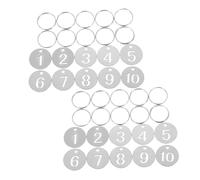 BAZEITFLOW 2 Sets Stainless Steel Metal Numbered Keyrings Tags Round Hollowed Discs Durable Number Coding Labels for Organization and Versatile Use
