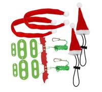BAZEITFLOW 2 Sets Xmas Lizard Harness Leash Kit for Reptiles Escape Prevention Lightweight Ergonomic Outdoor Walking with Festive Winged Scarf and Hat Suitable for Bearded Dragons and Various