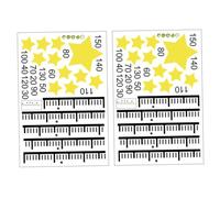 BAZEITFLOW 2 Sheets Kids Height Decal Star Design Growth Chart Wall Sticker for Recording Child's Growth and Room Decoration, Removable PVC Material with Fine Picture Quality