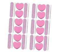 BAZEITFLOW 20 Sets Nail Buffering Block Manicure Sticks Nail Polishing Strips with Heart Shaped Sponge Files Compact for Smooth Even Filing