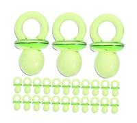 BAZEITFLOW 200pcs Mini Acrylic Shower Pacifier Decorations Gender Neutral Green Pacifiers for Boy Girl Party Favors DIY Table Decor Cute and Stylish Shower Supplies