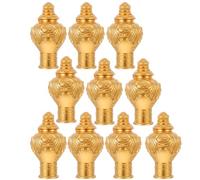 BAZEITFLOW 20pcs Curtain Rod Finial Curtain Pole Ends Plastic Golden 26-28mm Inner Diameter Retro Vintage Decorative Head for Home Office Decoration
