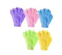 BAZEITFLOW 20Pcs Five Fingers Bath Gloves Exfoliating Mitts for Shower Body Scrub Back Massage Random Colors for Women Men Students Deep Cleansing Dead Skin Removal Random Color