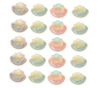 BAZEITFLOW 20Pcs Gradient Color Shell Charms Phone Case Decor DIY Accessories Lightweight for Handmade Mobile Shell Embellishment Craft Supplies Random Color