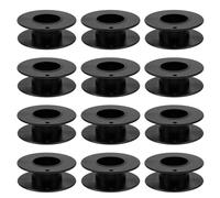 BAZEITFLOW 20pcs Plastic Wire Spools Empty Bobbins for Sewing Embroidery Craft Thread Accessories Portable Professional Wire Winders Black