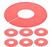 BAZEITFLOW 20pcs Red Plastic Closet Dividers with Slotted Design for Hanging Clothes Round Clothing Rack Labels Stable Circular Wardrobe Separators for Retail and Home Organization
