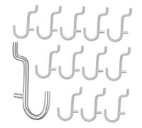 BAZEITFLOW 20pcs Stainless Steel Pegboard Hooks Durable Metal Peg Board Display Hooks for Jewelry Keys Workshop Organization Easy to Install and Remove