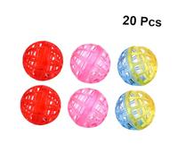BAZEITFLOW 20pcs Transparent Cat Bell Ball Interactive Pet Rolling Balls for Indoor Cats Stimulate Curiosity Prevent Furniture Scratching Random Color
