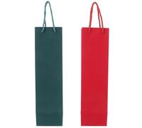 BAZEITFLOW 24pcs Christmas Wine Bottle Paper Bags Reusable Single Bottle Carrier Pouch Handle Festive Red and Green Paper Wine Carrying Bags for Holiday Party Packaging