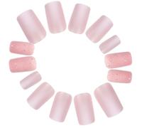 BAZEITFLOW 24pcs Matte Glue On Nails False Nail Tips Manicure Art Supplies for Women and Teen