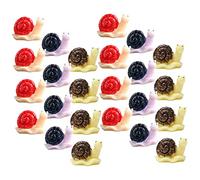 BAZEITFLOW 24pcs Miniature Resin Snail Figurines in Green Purple Red Cute Mini Snail Ornaments for Micro Landscape Fairy Garden DIY Moss Terrarium Decorations Small Animal Statue for