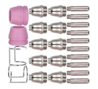 BAZEITFLOW 24pcs Plasma Cutting Nozzle Kit for Cut-60 Torch, Copper Electrode Tips and Drag Shield Caps, Plasma Cutter Consumables Set for Metal Fabrication and Industrial Welding