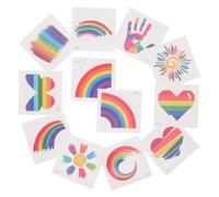 BAZEITFLOW 24pcs Rainbow Gradient Face Stickers Lgbtq Pride Party Body Festival Decorations Temporary Stick for Parade Celebration