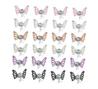 BAZEITFLOW 24pcs Small Butterfly Hair Clips Mini Claw Hairpins for Boys and Girls and Women Glitter Alloy Hair Accessories