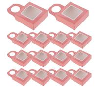 BAZEITFLOW 25pcs Portable Wine Bottle Boxes with Clear PVC Window Vintage Style Paper Storage Boxes for Empty Wine Bottles Elegant Square Hanging Design for Party Decoration and Travel