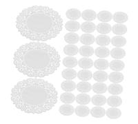 BAZEITFLOW 280 Sheets Round Lace Doilies Oil-Absorbing Disposable Paper for Baking Cakes Pastries Snacks and Pizza Elegant Greaseproof Placemats for Parties Weddings and Everyday Use