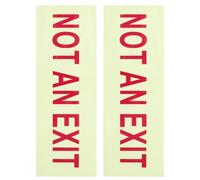 BAZEITFLOW 2pcs 10x3.5 Inch Luminous Not An Exit Safety Door Warning Signs Self-adhesive Emergency Indicator for Industrial and Commercial Use