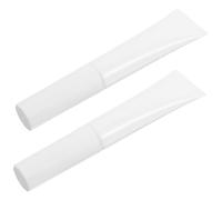 BAZEITFLOW 2pcs 15g Refillable Makeup Tubes with Flocked Applicator Caps, Small Plastic Travel Lotion Containers for Foundation and Concealer, Portable Mini Cream Bottles for On-the-go Cosmetics