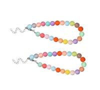 BAZEITFLOW 2pcs Adjustable Beaded Puppy Collar for Female Dogs Cats Soft Resin Candy Colored Necklace Stylish Dog Jewelry for Daily Wear and Special Occasions Comfortable and Gentle Pet Neck