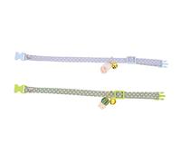 BAZEITFLOW 2Pcs Adjustable Cat Breakaway Collar with Pendant Cozy Cat Training Collar for Daily Wear and Special Occasions Blue Paw Green Cactus Design