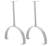 BAZEITFLOW 2pcs Adjustable Clay Tile Roof Lightning Rod Brackets with Heavy Duty Ridge Tile Clamp, Round Bar Saddle Clamp Lightning Protection Hardware for Roof Grounding System