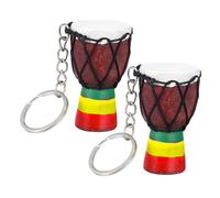 BAZEITFLOW 2pcs African Drum Keychain Tambourine Keychain Lovely Key Chain Pendant for Handbag Backpack Musical Pendant Hanging Decor