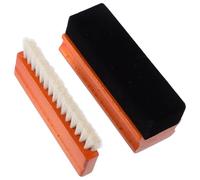 BAZEITFLOW 2pcs Anti-static Vinyl Record Cleaning Brush Set with Wood Handle Kit Featuring Soft Wool and Velvet Bristles for Dust Removal Protects Grooves and Restores Sound Quality for