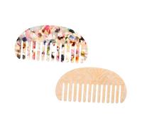 BAZEITFLOW 2pcs Anti-static Wide Tooth Acetate Hair Comb French Side Hair Detangler for Women Reduces Frizz and Breakage Suitable for Curly Wavy Stylish Vintage-inspired Salon Accessory