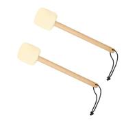 BAZEITFLOW 2pcs Bass Drumsticks with Handle and Plush Head for Percussion Practice Comfortable Grip Drum Mallets for Adults