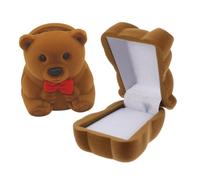 BAZEITFLOW 2pcs Bear Shaped Engagement Ring Box Jewelry Storage Case for Proposal Wedding Valentines Day Gift Organizer