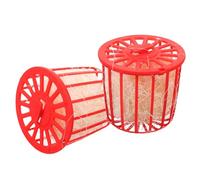 BAZEITFLOW 2pcs Bird Nesting Bowls for Parakeets and Pigeons with Natural Straw Material Easy to Clean Hatching Nest for Budgies and Doves Stable and Versatile Bird House Red