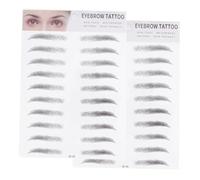 BAZEITFLOW 2pcs Black Artificial Eyebrow Stickers Hair-like Transfer Tool for Men Women Use Temporary Brow Shaping for Sparse Eyebrows Realistic Full Look Without Skin Damage