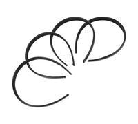 BAZEITFLOW 2pcs Black PU Leather Headbands for Women Teens Thin Flexible Elastic Hairbands Stylish Plain Hair Hoop Accessories for Casual and Dressy Looks