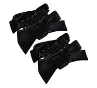 BAZEITFLOW 2pcs Black Velvet Bow Hair Clips Small French Barrette Accessories for Women and Teen Lightweight Comfortable Hair Barrettes for Daily Wear and Special Occasions