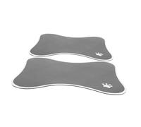 BAZEITFLOW 2pcs Bone Shaped Non-slip Pet Feeding Mat Dog Cat Bowl Pad with Anti-slip Base for Indoor Outdoor Use Easy Tray for Stable Feeding