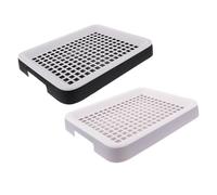 BAZEITFLOW 2pcs Bunny Potty Toilet Tray for Rabbits Guinea Pigs Hamsters Small Pets Fall Plastic Litter Box Indoor Use Safe Mesh Edges Prevent Scratches