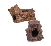 BAZEITFLOW 2pcs Ceramic Aquarium Hideaway Natural Grain Fish Tank Decoration for Betta and Freshwater Shrimp Breeding Cave and Hiding Spot Safe for All Tank